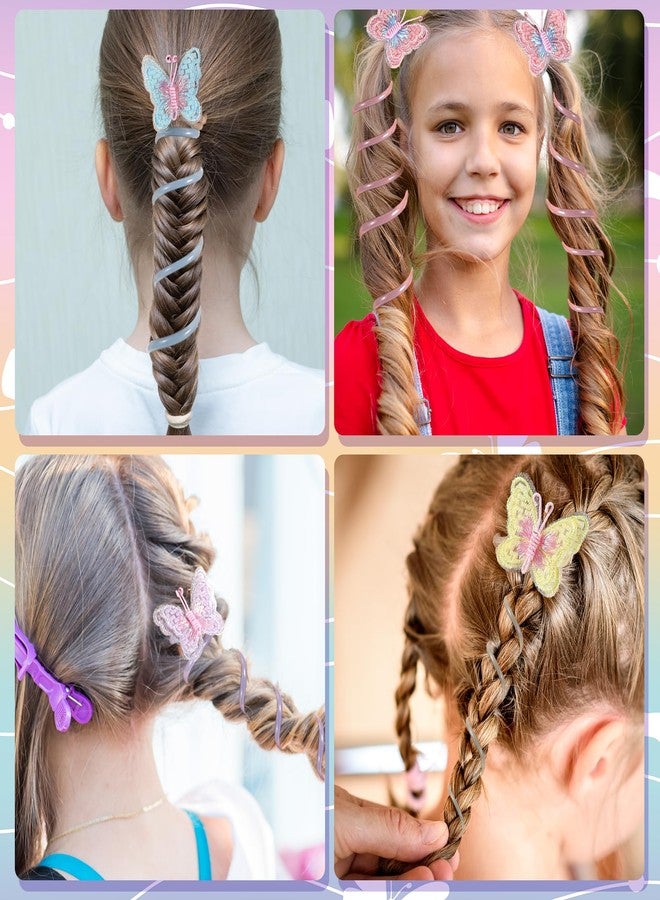 YBEATY مجموعة YBEATY من 10 قطع من ربطات الشعر السلكية الملونة على شكل فراشات، ربطات شعر سلكية مطرزة على شكل فراشات، ربطات شعر حلزونية مرنة، ربطات شعر لطيفة على شكل ذيل حصان، ربطات شعر للنساء - Image 4
